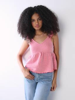 ONLY - Women Pink Cotton Blend Top