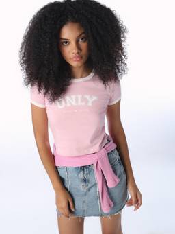 ONLY - Women Pink Cotton T-Shirt