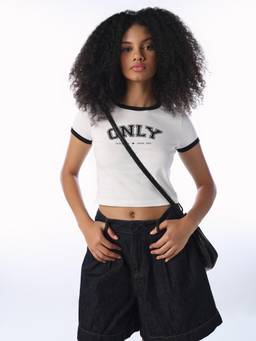 ONLY - Women White Cotton T-Shirt