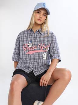 ONLY - Women Blue Cotton Shirt
