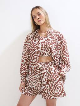 ONLY - Women Brown Cotton Shirt