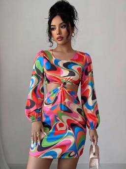 ZUMMER - Women Multi-Colour Polyester Dress