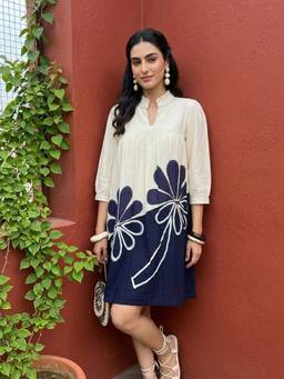 ZUMMER - Women Off White Cotton Dress
