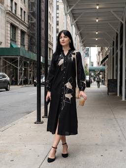 ZUMMER - Women Black Cotton Dress