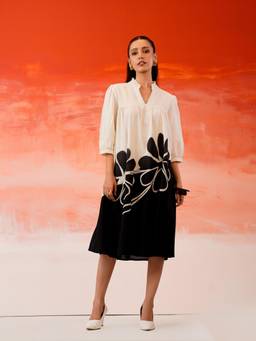 ZUMMER - Women Off White Cotton Dress
