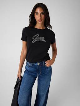 Guess - Regular Fit Crew Neck Embellished T-Shirt