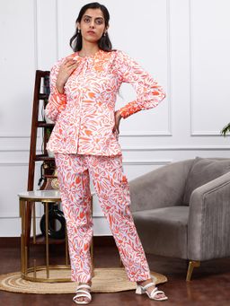 Pearls & Pastels - White Floral Print Co-Ord (Set of 2)