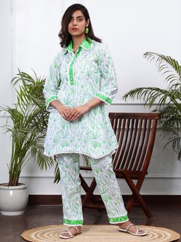 Pearls & Pastels - Multi-Colour Floral Print Co-Ord (Set of 2)