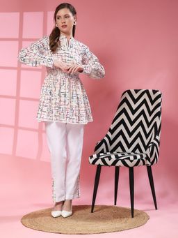 Pearls & Pastels - White Printed Co-Ord (Set of 2)