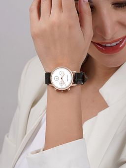 Joker and Witch - Joker & Witch Boston White Dial Black Pu Strap Watch (M)