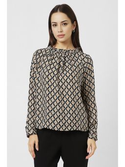 Van Heusen - Women Multi Color Print Formal Boat Neck Top