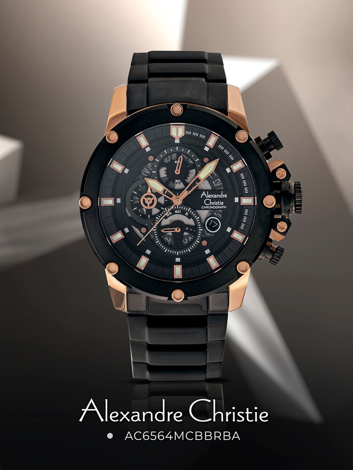 Buy Alexandre Christie AC 6564 MCL Chronograph for Men - Black