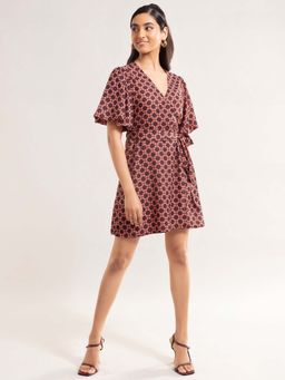 Twenty Dresses by Nykaa Fashion - Multi Color Printed V Neck Mini Dress