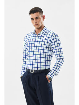 Snitch - Blue Checks Full Sleeves Slim Formal Shirt