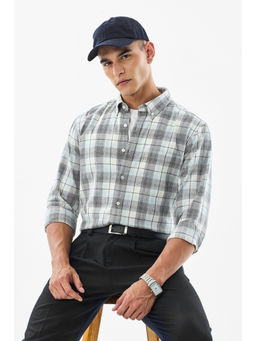 Snitch - Grey Checks Full Sleeves Regular Casual Shirt