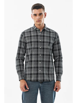 Snitch - Black Plaid Full Sleeves Regular Casual Shirt