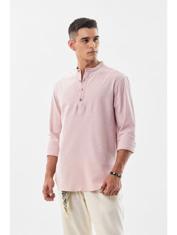 Snitch - Pastel Pink Solid Full Sleeves Regular Shirt