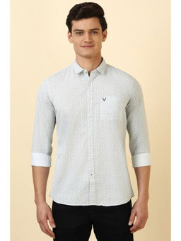 Allen Solly - Men White Print Full Sleeves Casual Shirt