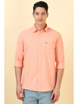 Allen Solly - Men Peach Solid Full Sleeves Casual Shirt