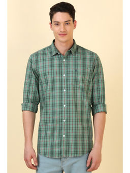 Allen Solly - Men Green Check Full Sleeves Casual Shirt
