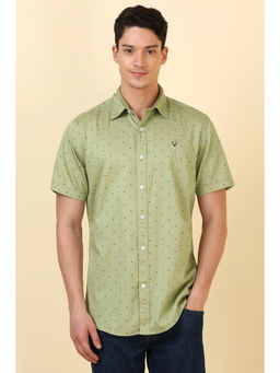 Allen Solly - Men Olive Print Half Sleeves Casual Shirt