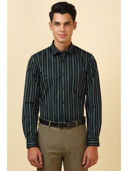 Allen Solly - Men Green Stripe Full Sleeves Formal Shirt
