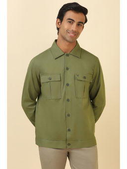 Allen Solly - Men Olive Solid Full Sleeves Casual Shirt