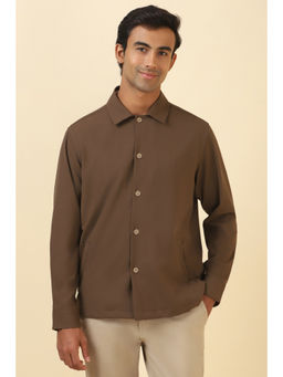 Allen Solly - Men Brown Solid Full Sleeves Casual Shirt