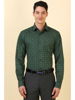 Allen Solly - Men Navy Blue Print Full Sleeves Formal Shirt