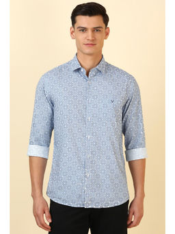 Allen Solly - Men Light Blue Print Full Sleeves Casual Shirt
