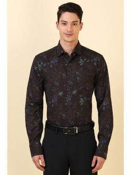 Allen Solly - Men Brown Floral Full Sleeves Formal Shirt