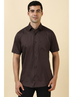 Allen Solly - Men Brown Print Half Sleeves Casual Shirt
