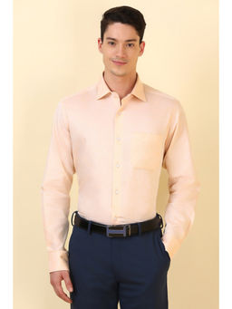 Allen Solly - Men Peach Solid Full Sleeves Formal Shirt