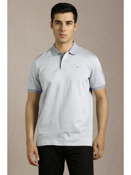 Louis Philippe - Men Grey Print Polo T-Shirt