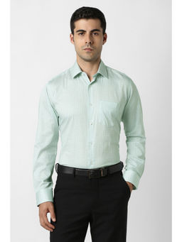 Van Heusen - Men Green Print Full Sleeves Shirt