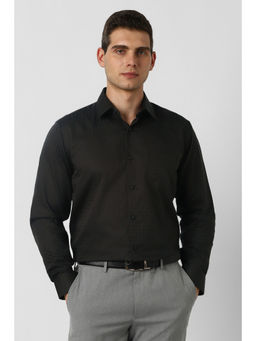 Van Heusen - Men Black Checks Full Sleeves Shirt