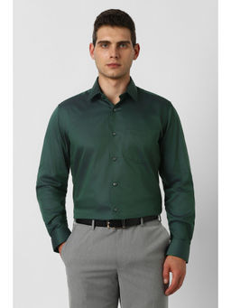 Van Heusen - Men Green Print Full Sleeves Shirt