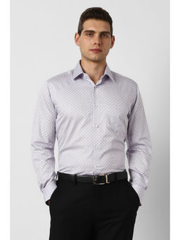 Van Heusen - Men Grey Print Full Sleeves Shirt