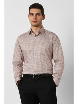 Van Heusen - Men Brown Print Full Sleeves Shirt