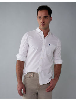 American Eagle - Men White Everyday Poplin Button-Up Shirt