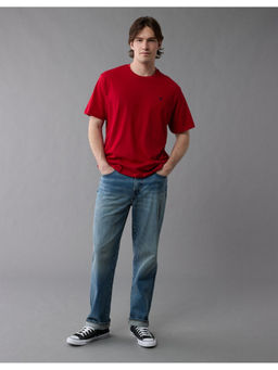 American Eagle - Men Red Solid Icon T-Shirt