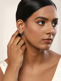 Ruby Raang Studio - Nai Fiza Kundan and American Diamond Embellished Studs