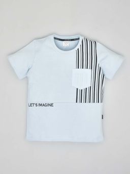 YOUMAA - Blue Stripes Comfortable Fit T-Shirt