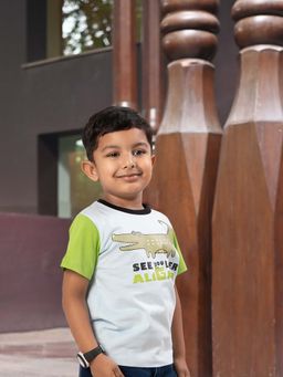 YOUMAA - Blue Printed Comfortable Fit T-Shirt