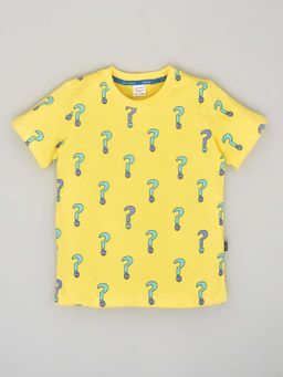 YOUMAA - Yellow Printed Comfortable Fit T-Shirt