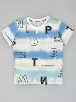 YOUMAA - Blue Printed Comfortable Fit T-Shirt