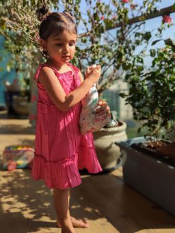 Tura Turi - Pink Solid/Plain A-Line Fit Dress