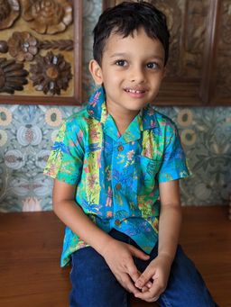 Tura Turi - Green Printed Regular Fit Shirt