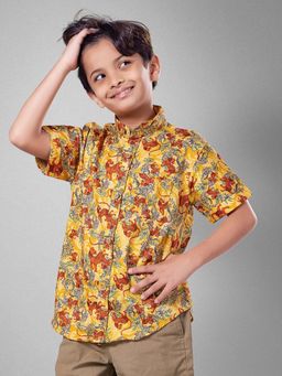 Tura Turi - Yellow Printed Regular Fit Shirt