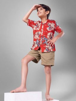 Tura Turi - Red Printed Regular Fit Shirt